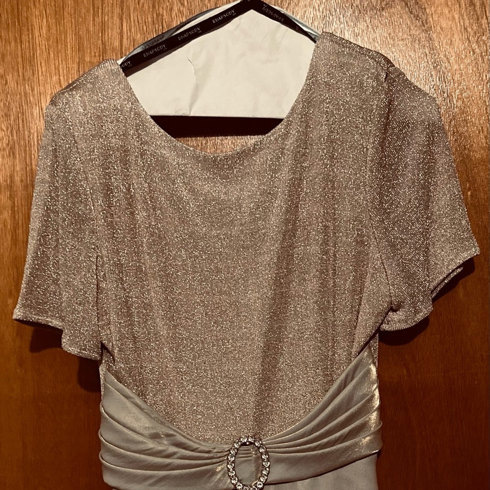 Rhapsody Evening Long Dress Gold Sparkle,    size 10